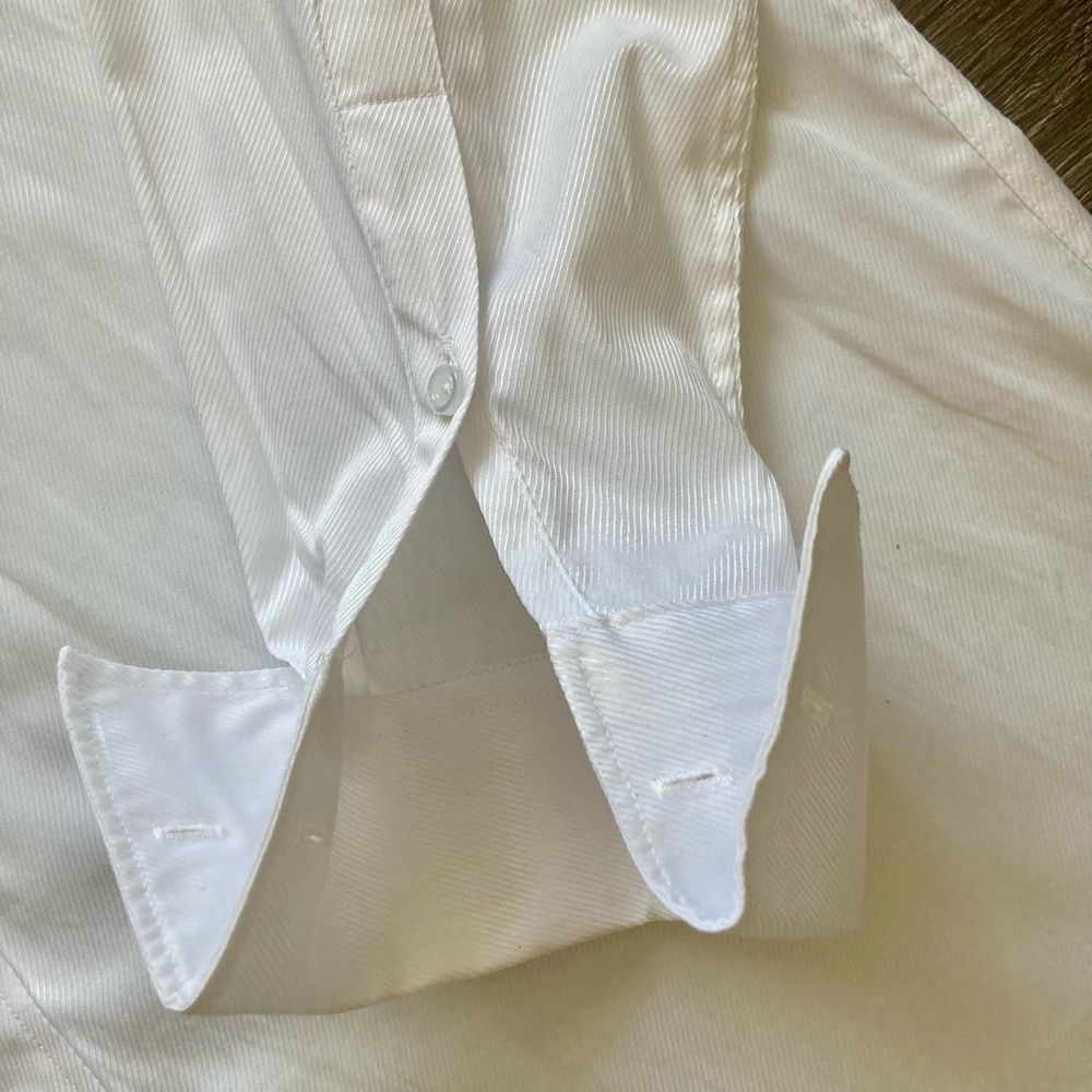 Men’s white french cuff button down dress shirt - Picture 3 of 5